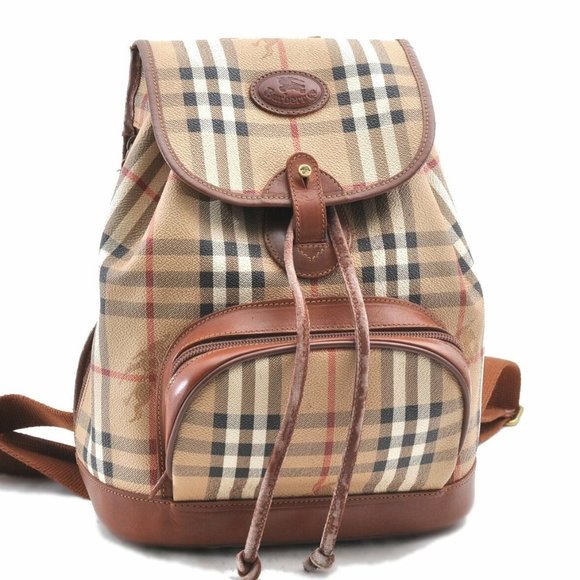 Burberry Handbags - Authentic Burberrys Nova Check PVC Leather Backpac